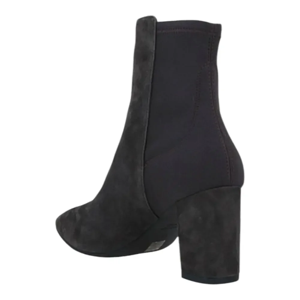 Stuart Weitzman Lonnie 75 Suede Booties, Slate Gray US 5.5 MSRP $575 New